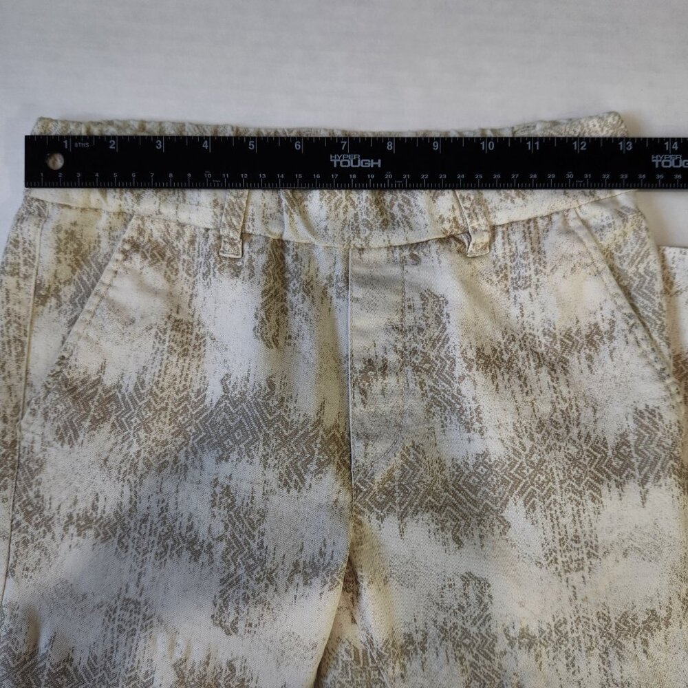 Bevy Flog Dafna Pull On Pant 24 Ivory Geo Faded Diamond Print Skinny Stretch - Picture 4 of 10